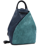 Női hátizsák titkos záródással - sötétkék/türkiz