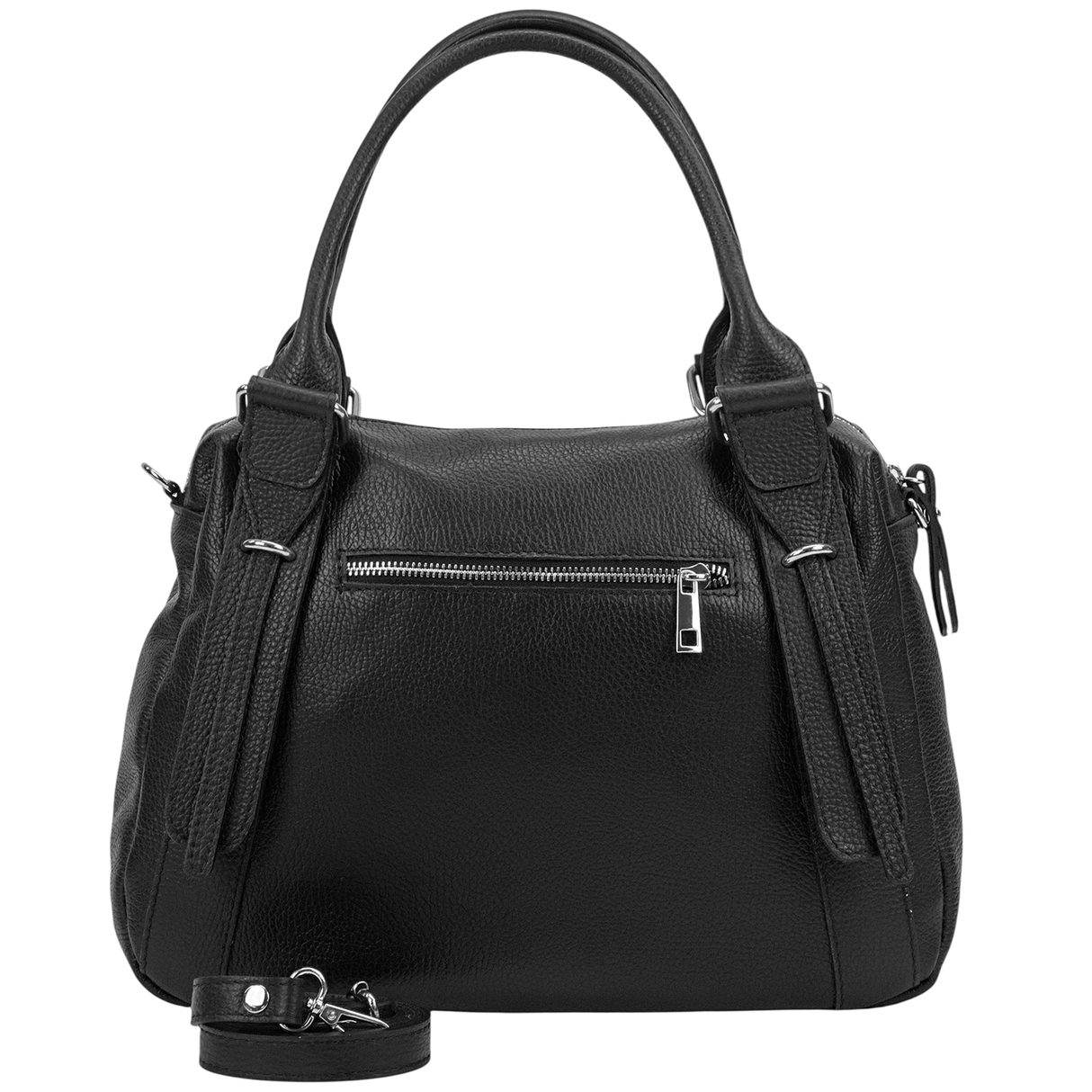 Nagy méretű női táska természetes bőrből – fekete