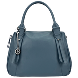 Nagy méretű női táska természetes bőrből – kék