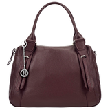 Nagy méretű női táska természetes bőrből – bordó