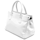 Női táska, természetes bőrből – fehér