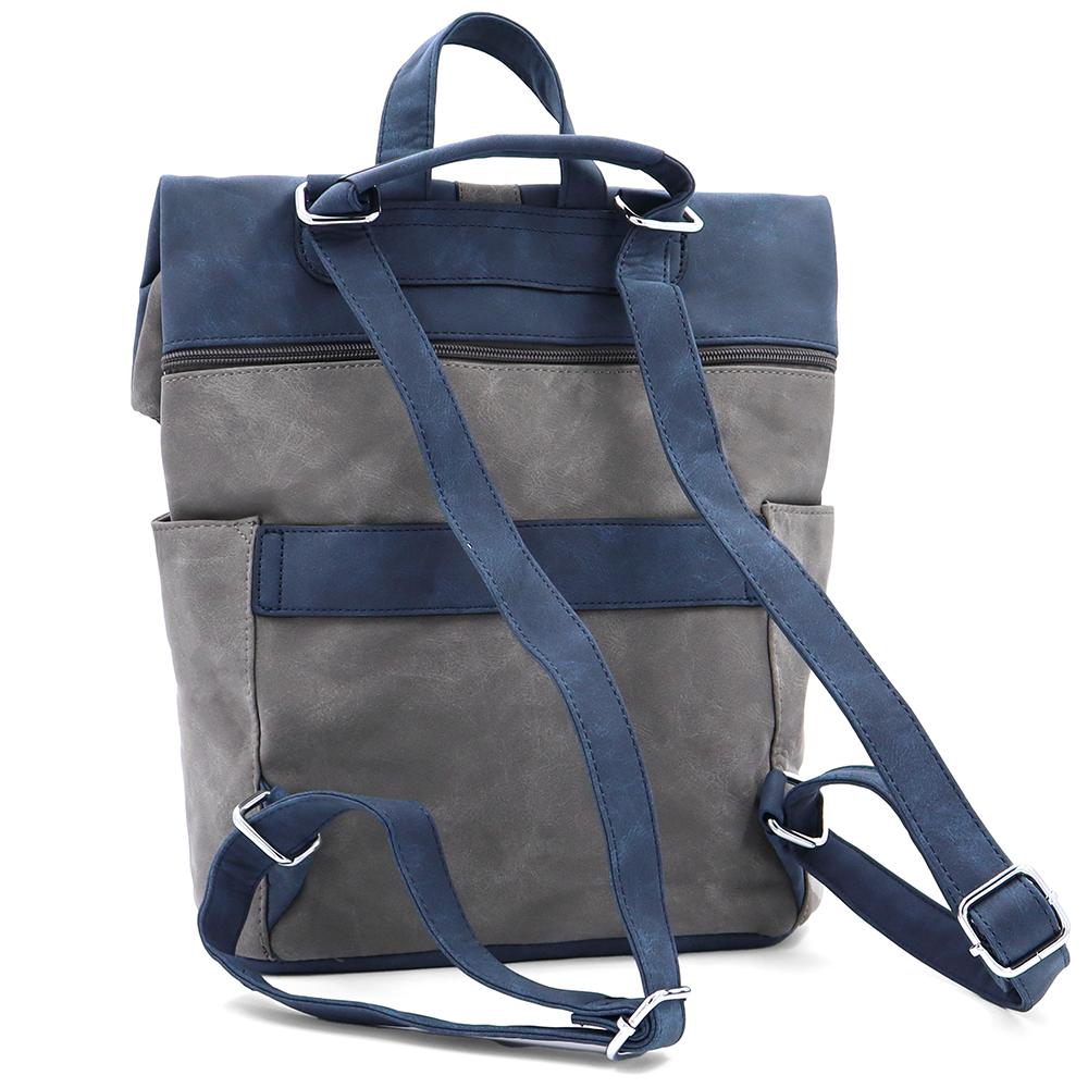 2 az 1-ben – Női hátizsák és táska sok zsebbel – szürke