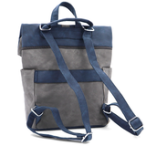 2 az 1-ben – Női hátizsák és táska sok zsebbel – szürke