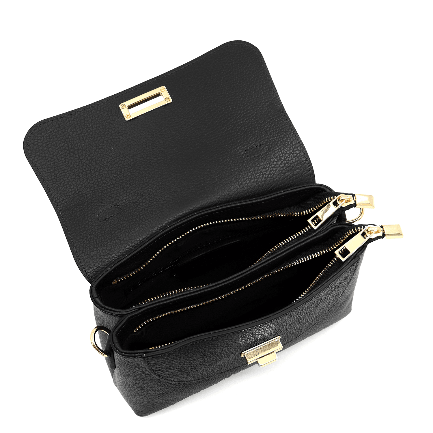 Kicsi és elegáns táska természetes bőrből Poli - fekete