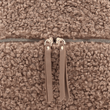 Plüss női hátizsák – világosbarna