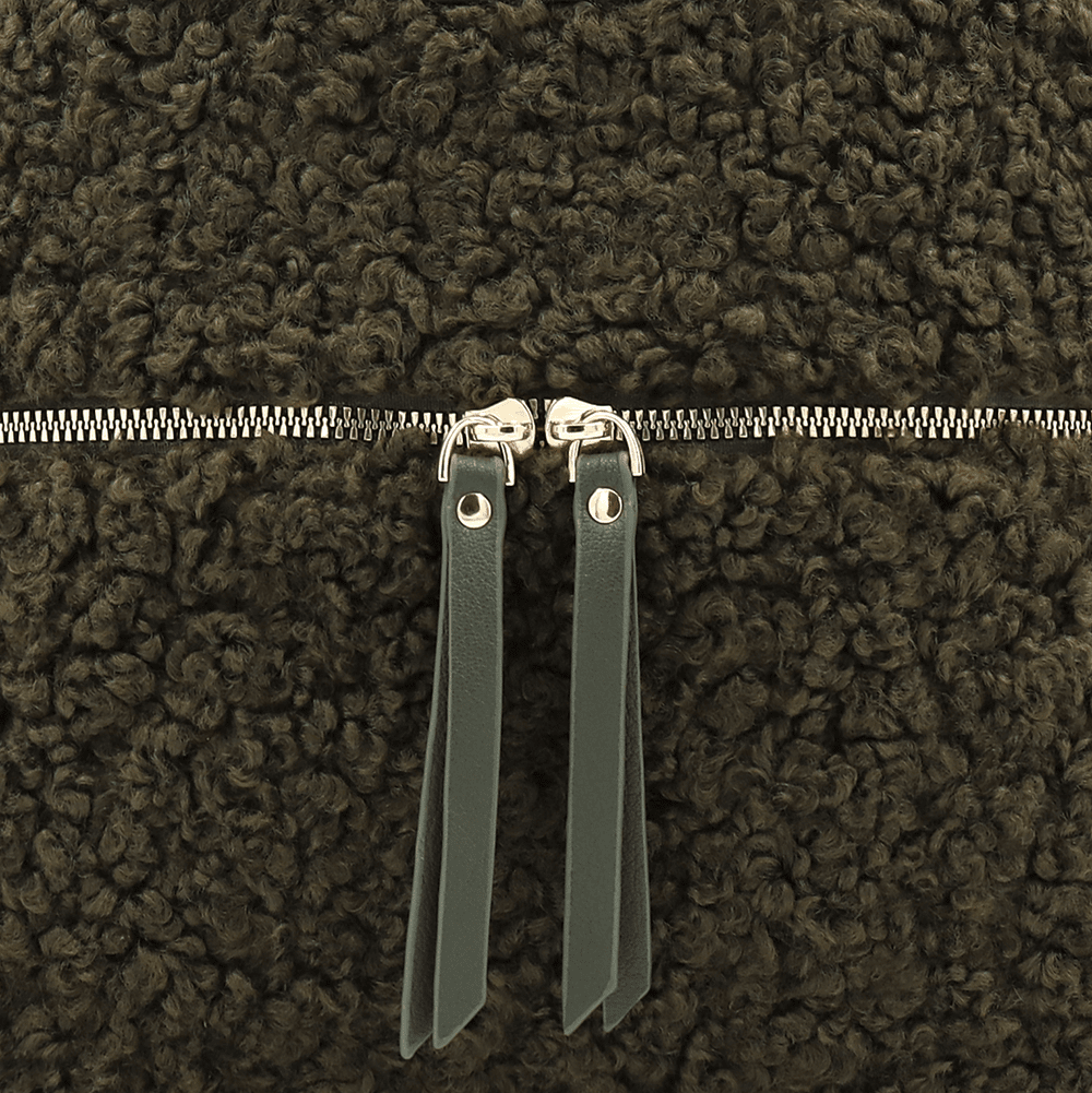 Plüss női hátizsák – zöld