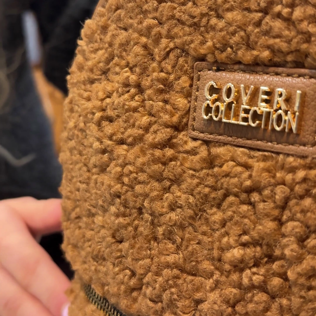 Plüss női hátizsák – zöld