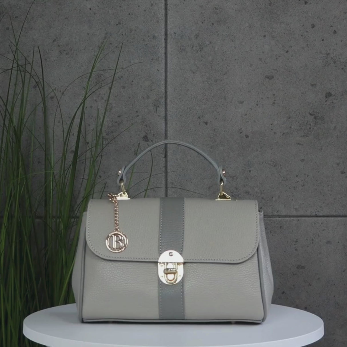 Női táska természetes bőrből Miriam - zöld