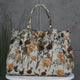 Nagy női táska természetes bőrből, Danica virágmintával
