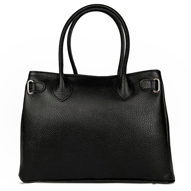 Luxus táska természetes bőrből Vivian - fekete