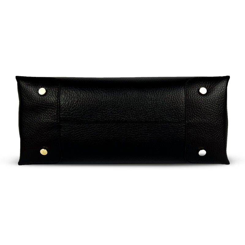 Elegáns táska természetes bőrből Bianca - fekete