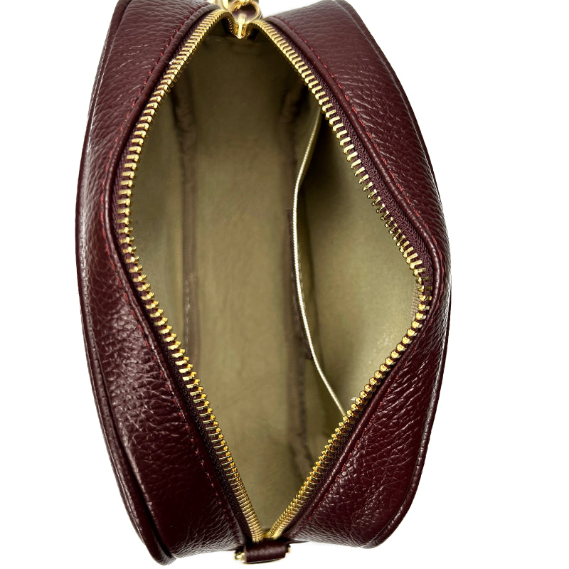 Válltáska természetes bőrből Bria - bordó