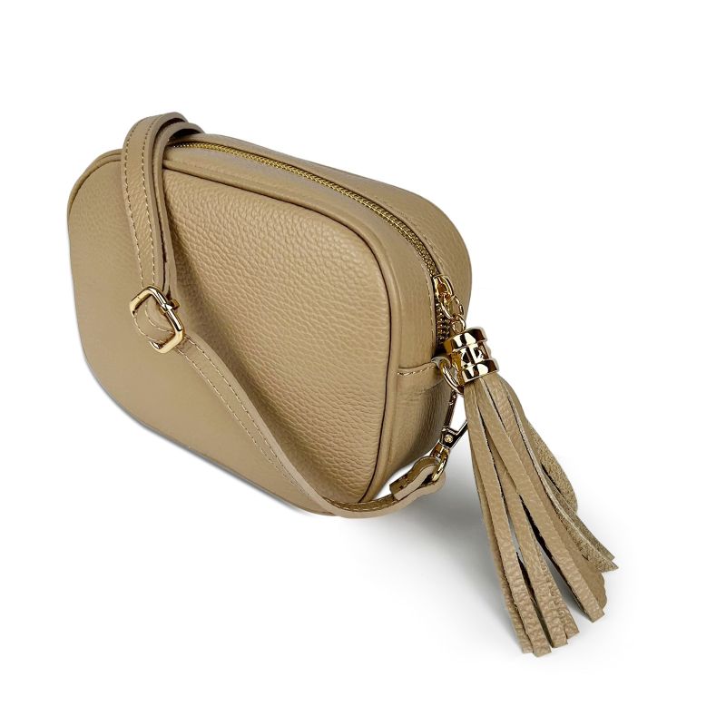 Válltáska természetes bőrből Bria - bézs