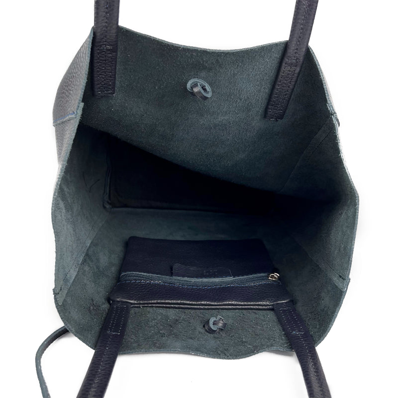 Táska típusú táska természetes bőr Sienna - sötétkék