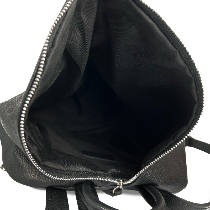 Női hátizsák természetes bőrből Evianna - fekete