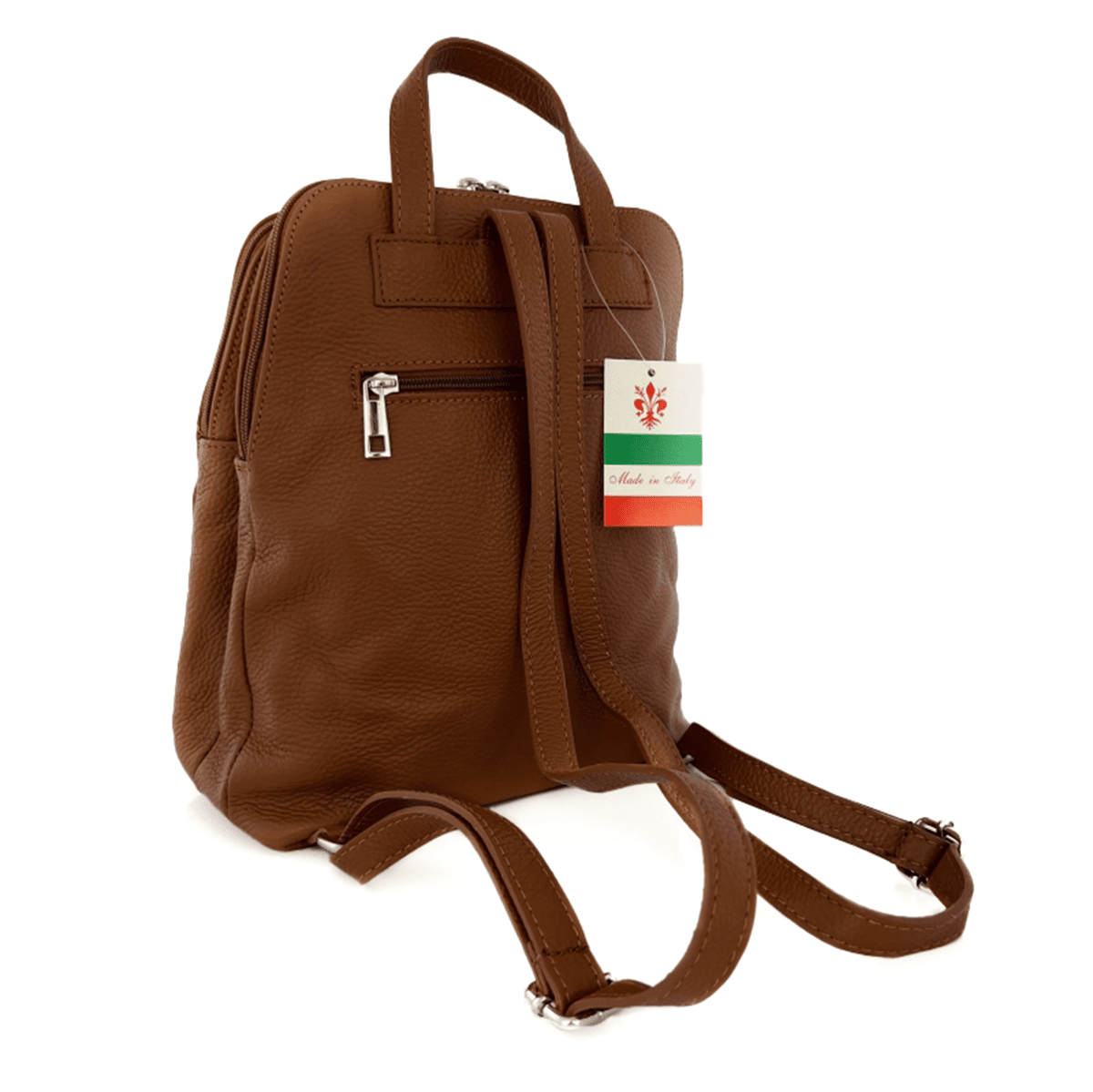 Női hátizsák természetes bőrből Terina - cserépbarna