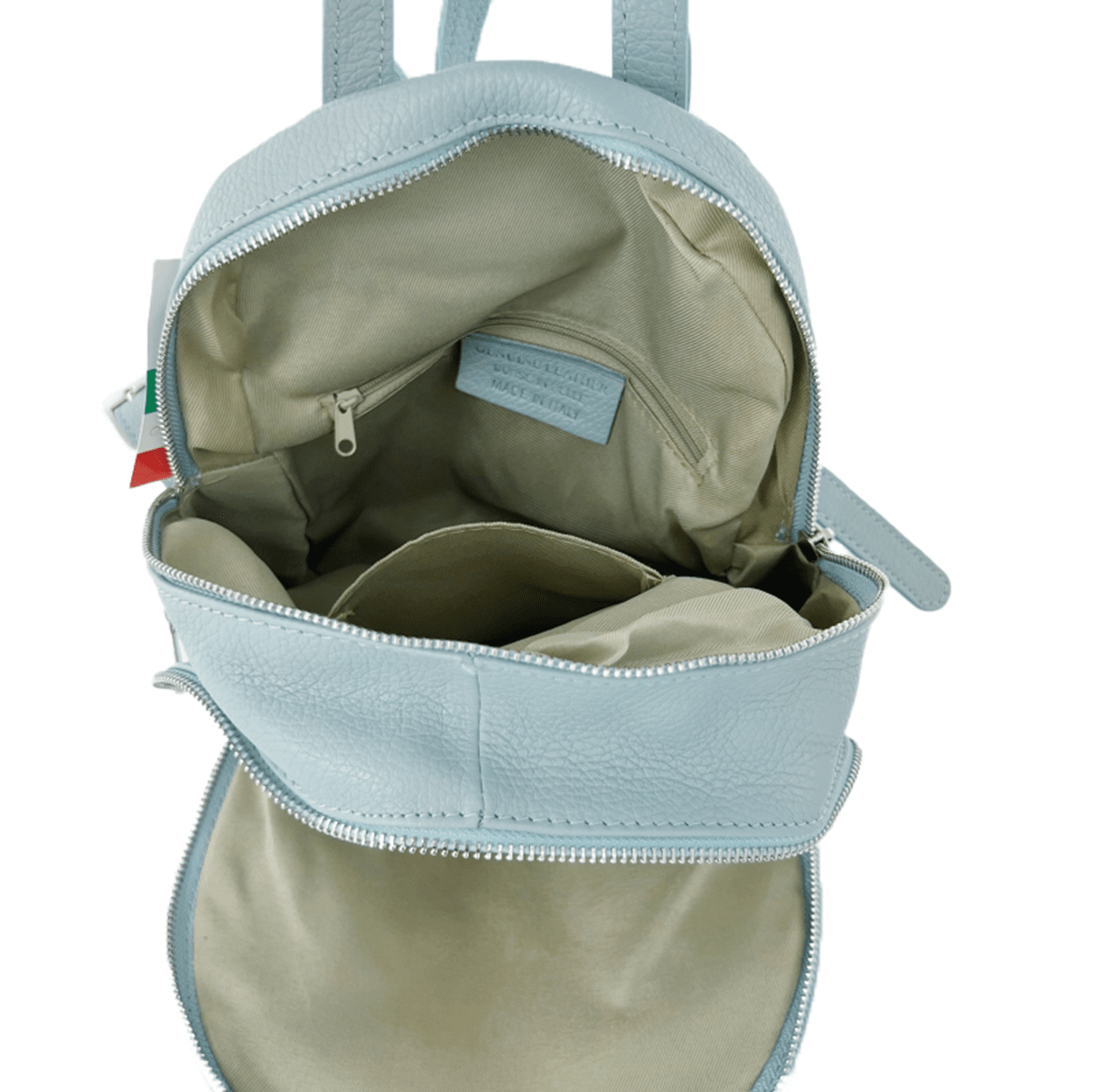 Linda női hátizsák természetes bőrből - világoskék