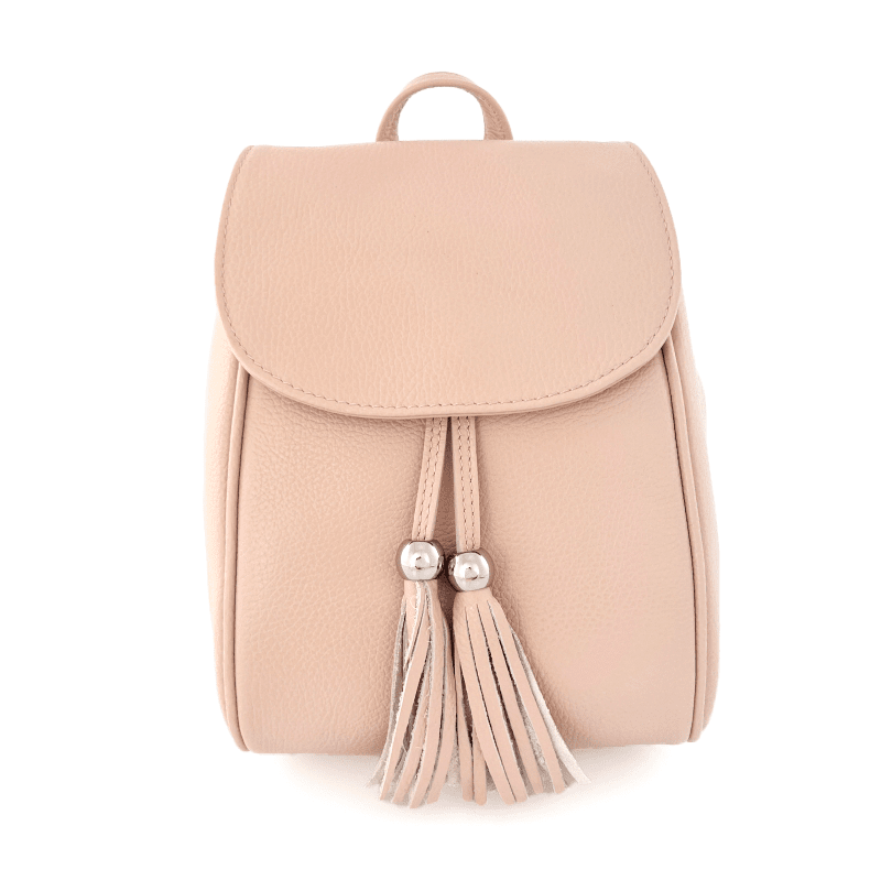 Női hátizsák természetes bőrből Venezia - rózsaszín