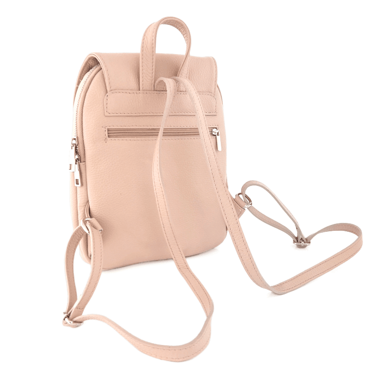 Női hátizsák természetes bőrből Venezia - rózsaszín