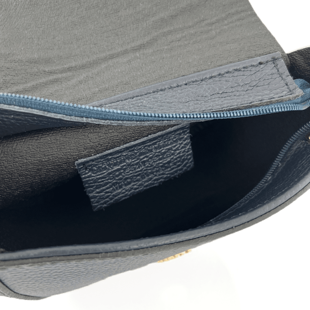 Leandra természetes bőr válltáska – sötétkék