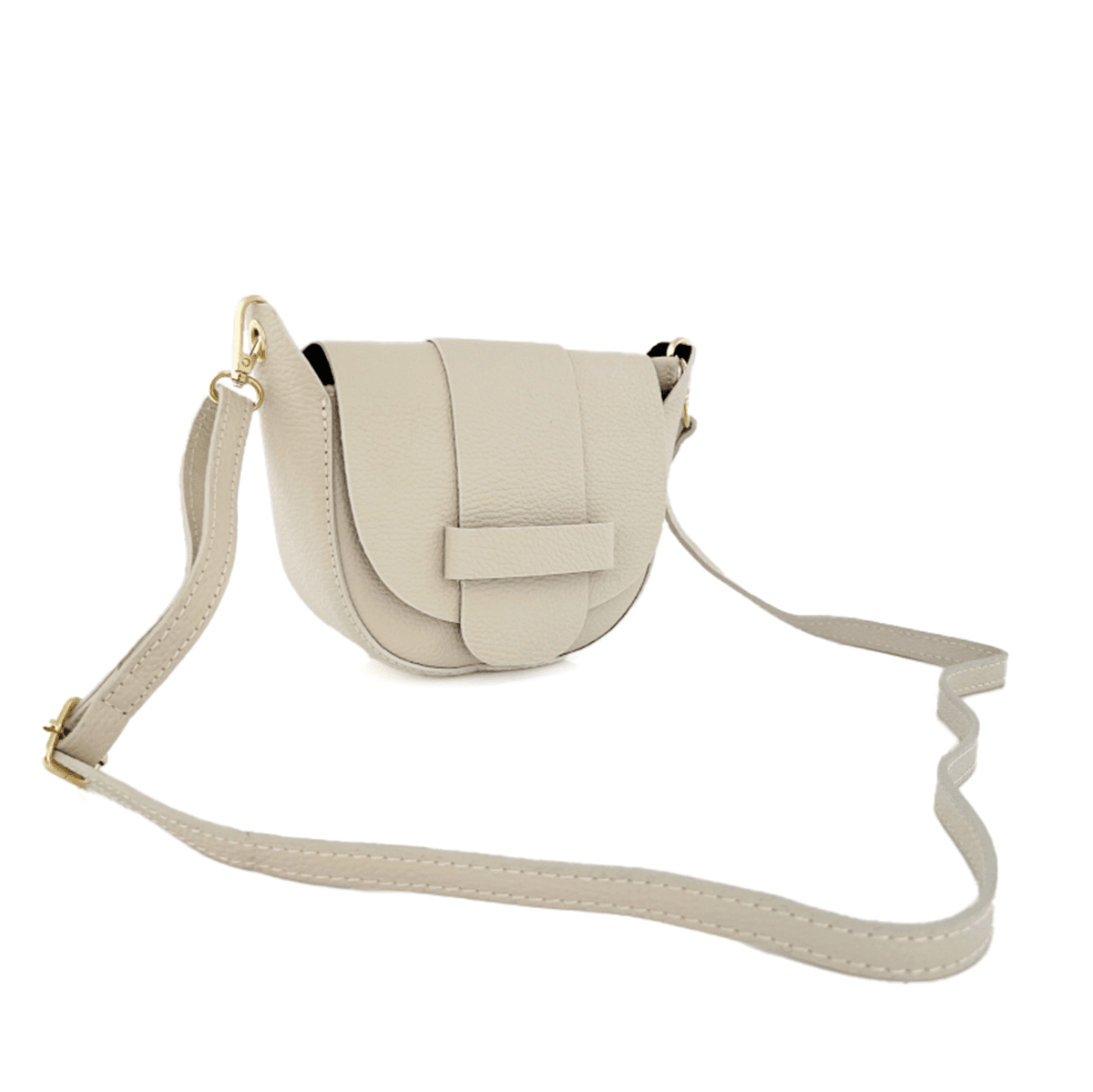 Leandra természetes bőr válltáska - bézs