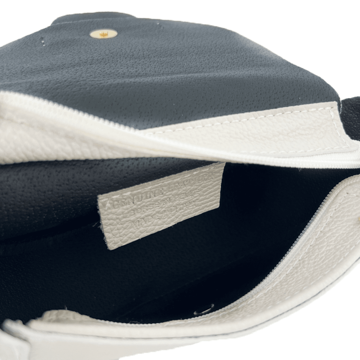 Leandra természetes bőr válltáska - bézs