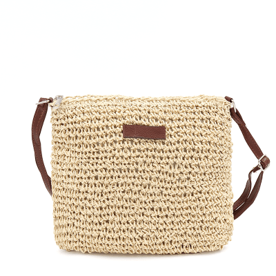 Könnyű raffia válltáska – bézs