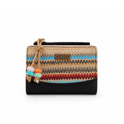 Raffia női pénztárca – fekete