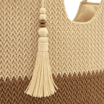 Raffia női táska típusú táska – fehér/sötétbarna