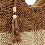 Raffia női táska típusú táska – fehér/sötétbarna