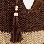 Raffia női táska típusú táska – fehér/sötétbarna