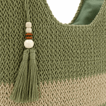 Raffia női táska típusú táska – fehér/sötétbarna