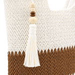 Raffia női táska típusú táska – fehér/sötétbarna