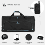 David Jones – Nagyméretű gurulós utazótáska teleszkópos húzófogantyúval – fekete