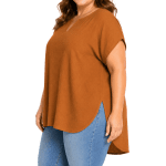 Női muszlin tunika – téglavörösbarna, L-es méret